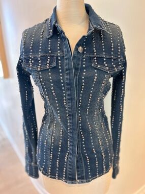 Akira studded Denim long sleeve top